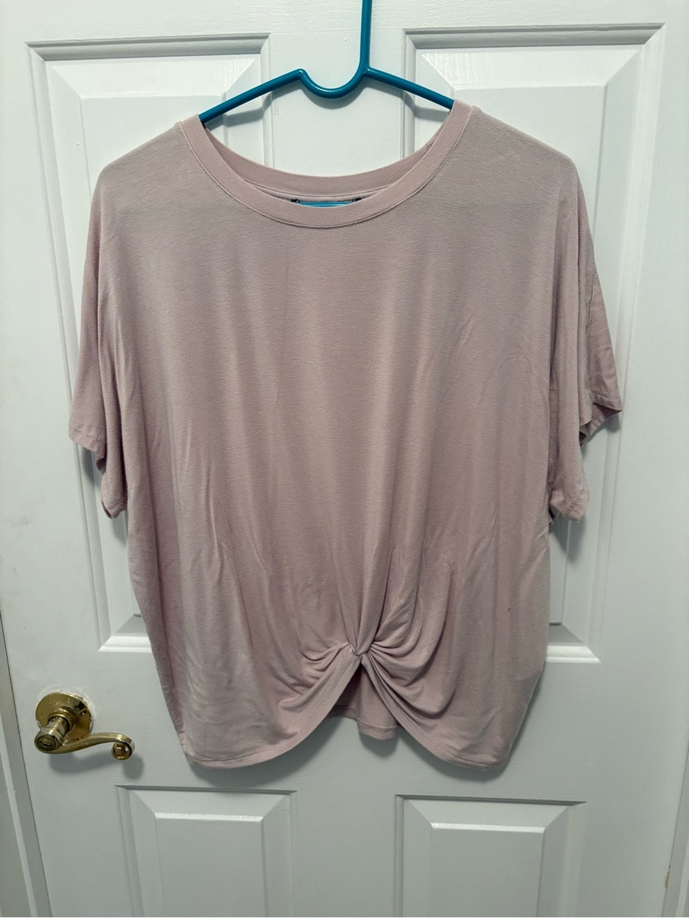 Women's Twist-Front Crewneck Top - Beige